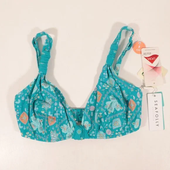NWT Seafolly Inka Gypsy F Cup Halter Bralette Bikini Top - Picture 3 of 13